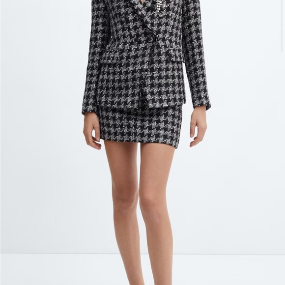 Mango Dresses & Skirts - Mango Monochrome Houndstooth Mini Skirt